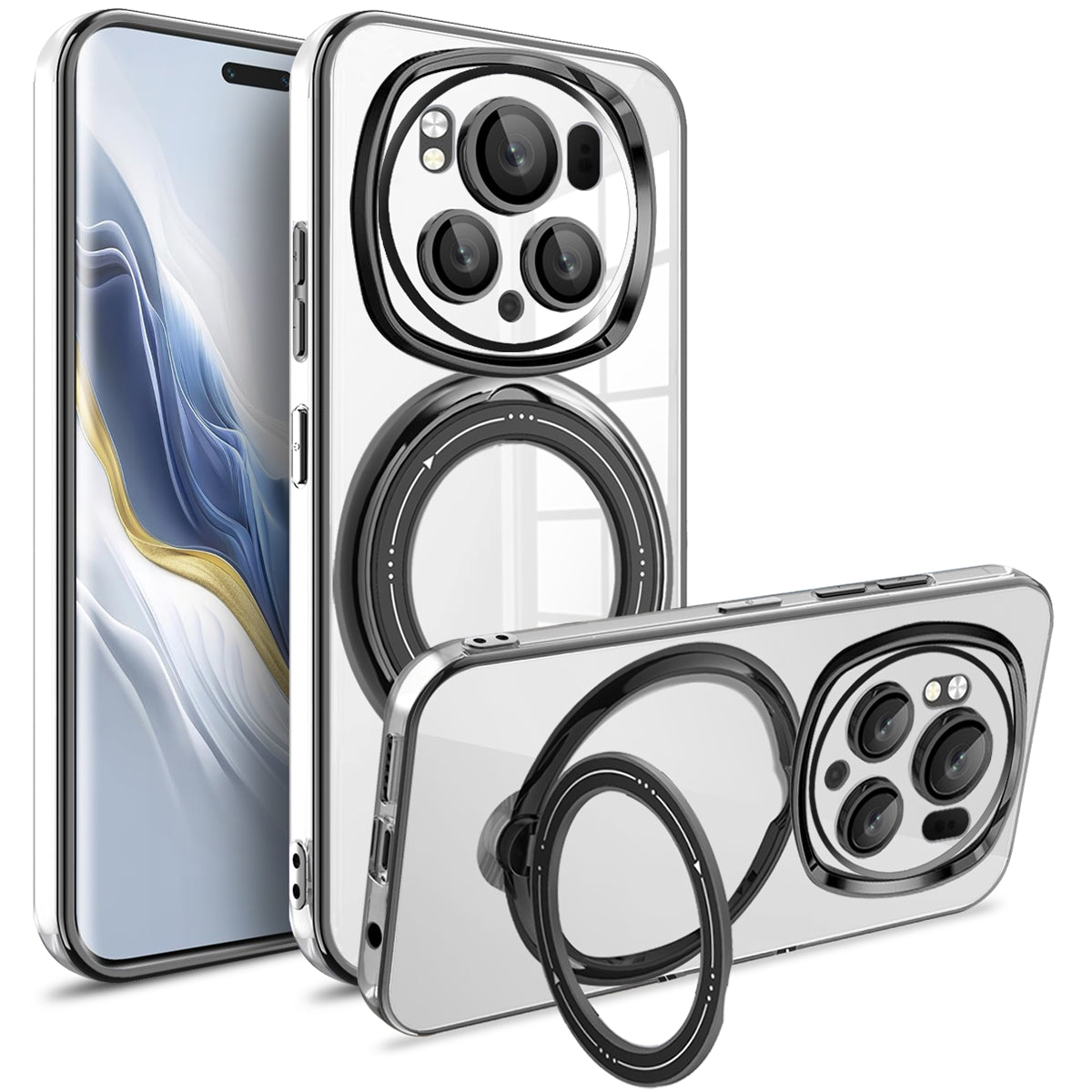 For Honor Magic6 Pro 5G Magnetic Phone Case PC+TPU Bump Proof Kickstand Cover For Honor Magic6 Pro 5G Magnetic Phone Case PC+TPU Bump Proof Kickstand Cover